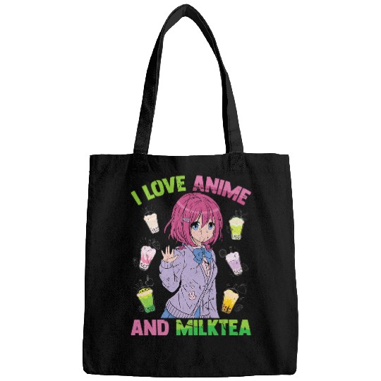 I Love Anime And Milk Tea Kawaii Otaku Cute Manga Girl Bags