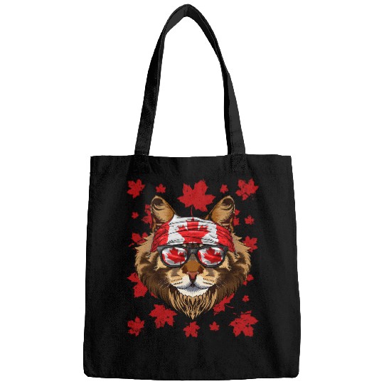 Canadian Maine Coon Patriotic Canada Flag Maple Leaf Pride Bags