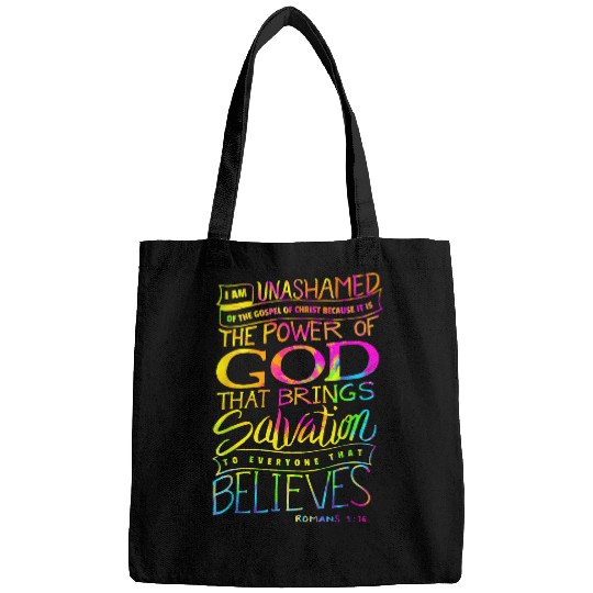 I am Unashamed of the Gospel Bible Verse Christian Faith Bags
