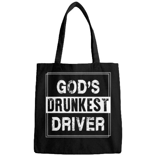 Christian Gods Drunkest Driver Funny Drunk Drinking Driving Joke Pun Christ Bags