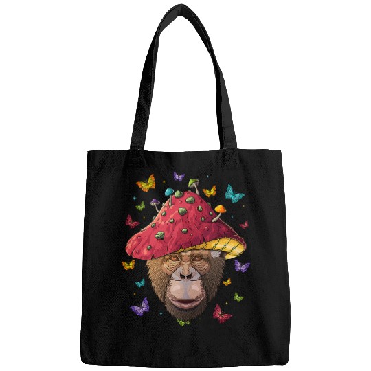 Cottagecore Chimpanzee Aesthetic Mushroom Cute Goblincore Bags