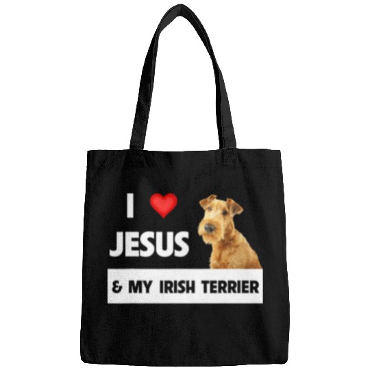 Christian I Love Jesus and My Irish Terrier Dog Mom Dad Christian Christ Bags