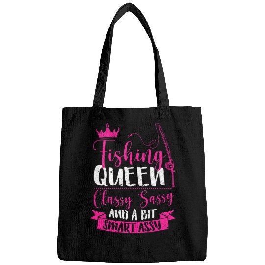 Funny Trout Fishing Queen Ladies Women Girls Fishermen Lover Bags