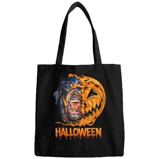 Dog Rottweiler Halloween Pumpkin Skeletons Scary Spooky Season 120 Bags
