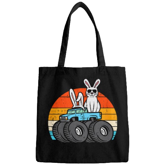 Easter Bunny Rabbit Monster Trucks Retro Boys Kids Toddler Bags