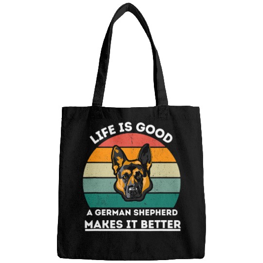 dog lovers life is good a German Shepherd makes it Better Bags