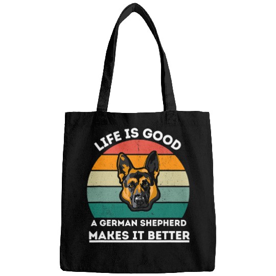 dog lovers life is good a German Shepherd makes it Better Bags