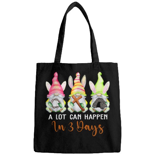 Christian Easter Day A Lot Can Happen In 3 Days Gnome Womens Bags