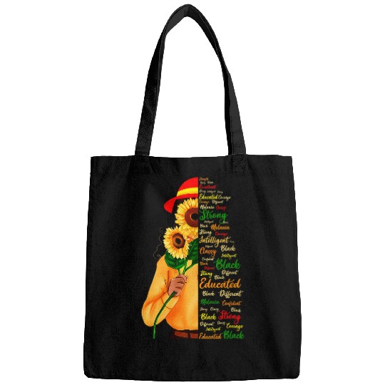 Black Queen Sunflower BLM Melanin Pride Afro Women Girls Bags