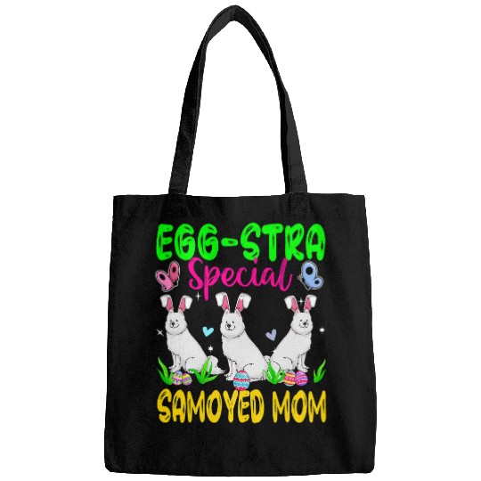 Dog Samoyed EggStra Special Samoyed Mom Three Easter Bunny Dogs Eggs Bags