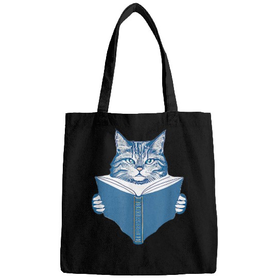 Cat Book Reading Kitten Literature Cat Holder Books Bags