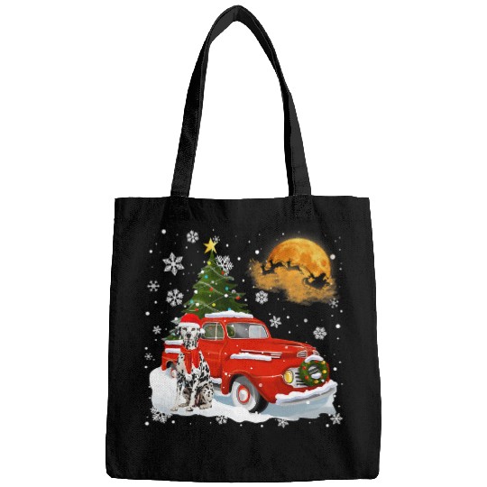 Dalmatian vintages Wagon Red Truck Christmas Tree Pajamas87 Dalmatians Dog Bags