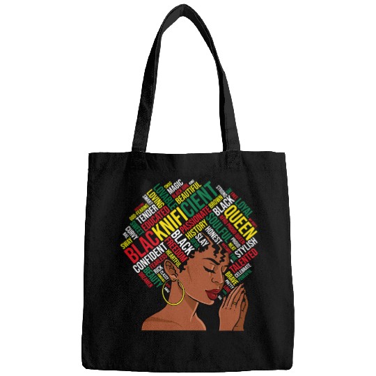 Blacknificent Black Queen BHM Melanin Pride Afro Girls Women Bags