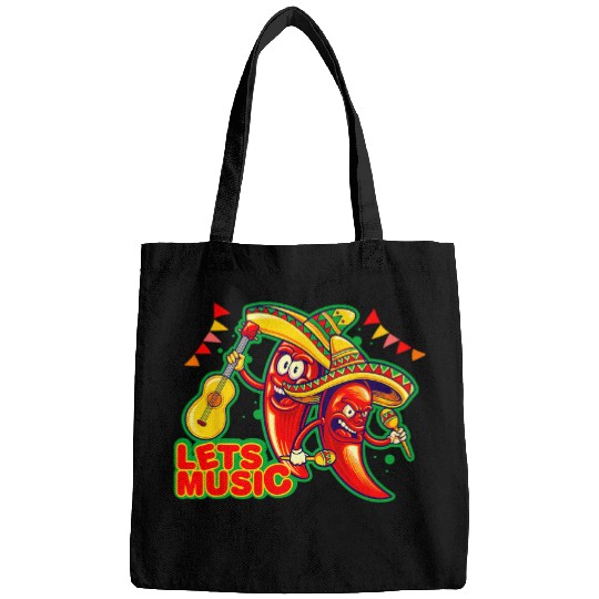 Guitarist Chilli Pepper Guitar Joint Lets Music Sombrero Cinco de mayo Guitar Bags
