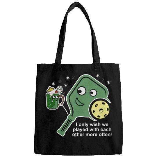 Cute Christmas Pickleball Paddle And With Cup Of Hot Cocoa Bags