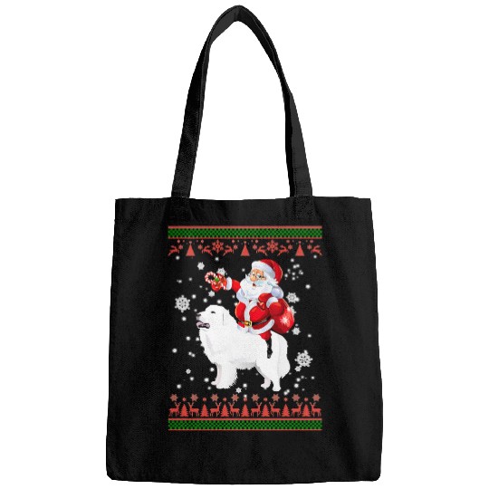 Dog santa Riding Great Pyrenees Ugly Christmas Gifts Dog Bags