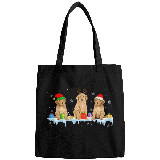 Dog Goldendoodle Reindeer Santa ELF Goldendoodle Cute Christmas Dog Lover Bags
