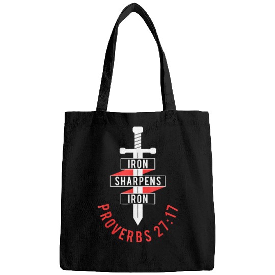 Christian Scripture Design Iron Sharpens Iron Proverbs 27 17 Bags