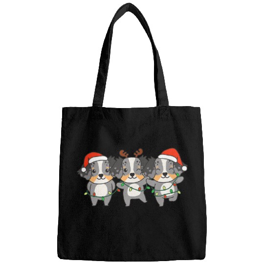 Australian Shepherd Christmas Christmas Animals Cute Dogs Bags