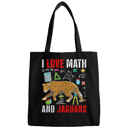 jaguarss Gift I Love Math And jaguarss Funny Math Lover jaguarss Zoo Animal Bags