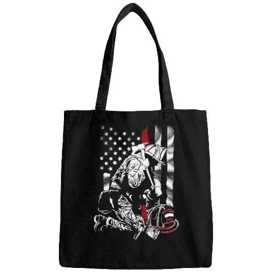 Fireman Firefighter American Flag Firefighter Christmas Fathers Day 114 Firemen Bags
