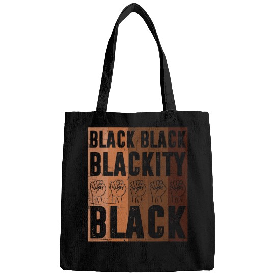 Black Black Blackity Black BHM Pride Fist Hands Black Men Bags