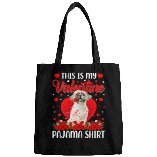 Cute This Is My Valentines Day Shih Tzu Dog Pajama Bags