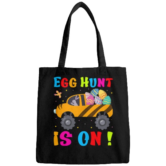 Tractor driving Egg Hunt Is On Funny Easter Sunday Tractor Kids Boy Toddlers Bags