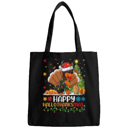 Dog Rottweiler Lover Funny Happy Rottweiler HelloThanksMas Bags