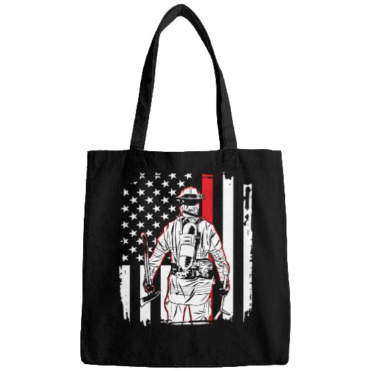 Fireman Firefighter American Flag Firefighter fires Station Patriotic Fireman 221 Firemen Bags