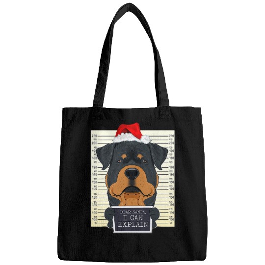 Dog Rottweiler Dear Santa I Can Explain Funny Christmas Rottweiler Bags