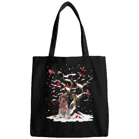 Dog German Shorthaired Pointer Scarf Cardinal Snow Christmas 232 Bags