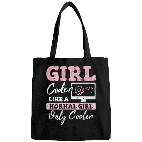 Funny Girl Coder Computer Programming Code Web Developers Bags