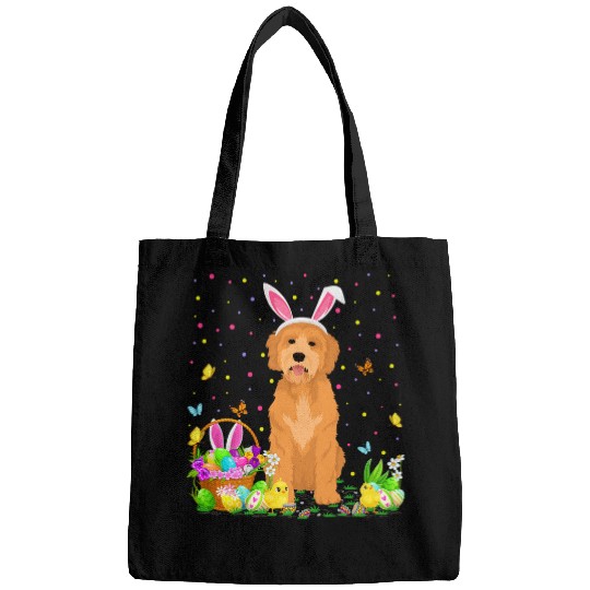 Dog Goldendoodle Funny Easter Egg Hunting Goldendoodle Dog Easter Sunday Bags