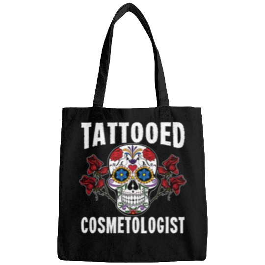 Skeletons Skulls Tattooed Cosmetologist Skull Roses Cosmetology Skull Bags