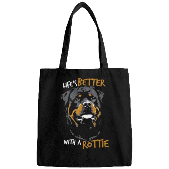Dog Rottweiler Lifes Better With A Rottie Funny Rottweiler Dog Bags