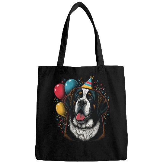 Dog Saint Bernard Celebration Event Birthday Party Saint Bernard Bags