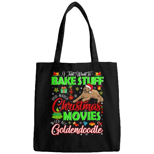 Dog Goldendoodle I Bake Stuff And Watch Christmas Movies With My Goldendoodle Bags