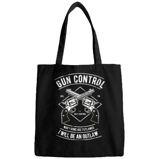 Crossed Guns Control 2nd Amendment Apparel for guns Lovers Bags