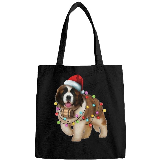 Dog Saint Bernard Christmas Santa Dog St Bernard Saint xmass Dog Lover Bags