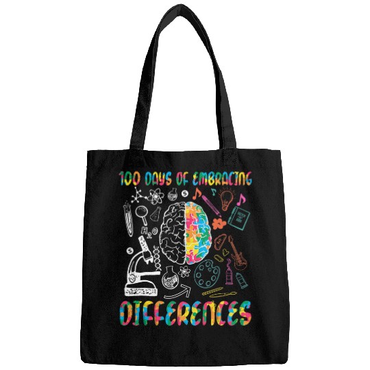 Autism 100 Days Of Embracing Differences Sped Teacher Autism Kids 1 Neurodiverse Bags