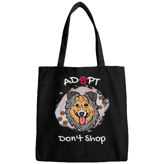 Dog Shetland Cute Shetland Sheepdog Dog Adopt Dont Shop Puppy Paws Art Bags