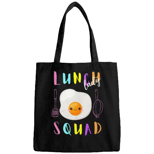 Lunch Lady Squad Matching Group Cute Fried Egg Design Funny Bags