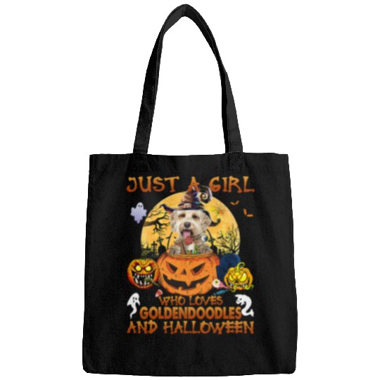 Dog Goldendoodle Just a Girl who loves Goldendoodle and Halloween 2 Bags
