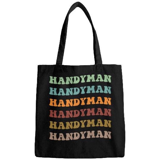 Retro HANDYMAN Inspirational Colorful Job Title Profession Bags