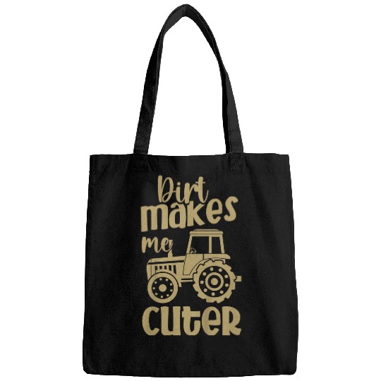Kids Tractor Boy Farm Lifestyle Dirt Makes Me Cuter Bags