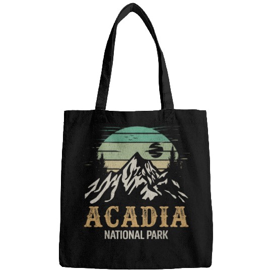 Hiking Hiker Acadia National Park Merchandise Retro Hike Bags