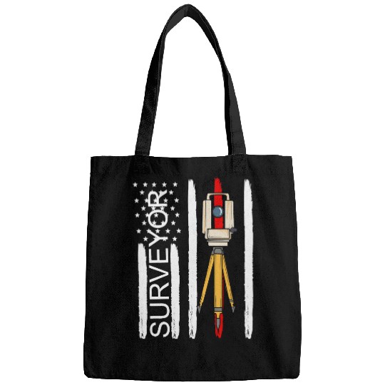 Land Surveyor Geomatics Engineer American Flag Construction Bags