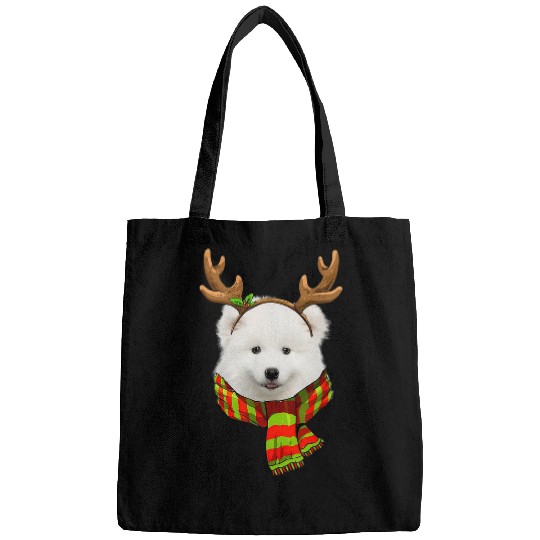 Dog Samoyed Funny Samoyed Christmas Reindeer Scarf Dog Xmas Bags