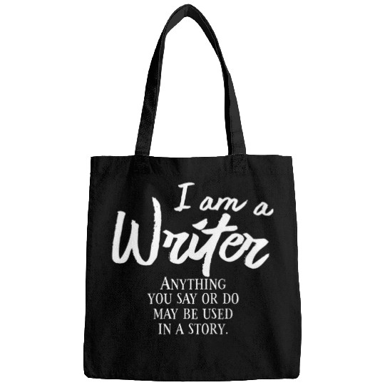 I Am A Writer Author Novel Book Literature Slogan Designer Bags